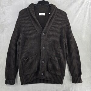 Buck Mason Mens Shawl Collar Cardigan Wool Cashmere Blend Knit Brown Medium